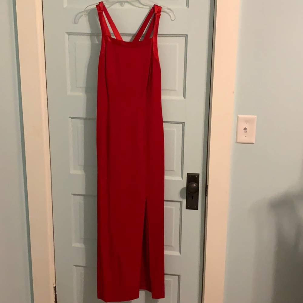 Red evening gown
